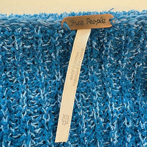 Free People Edessa Off-The-Shoulder Sweater Pullover Blue Size XS Oversized - Picture 8 of 9